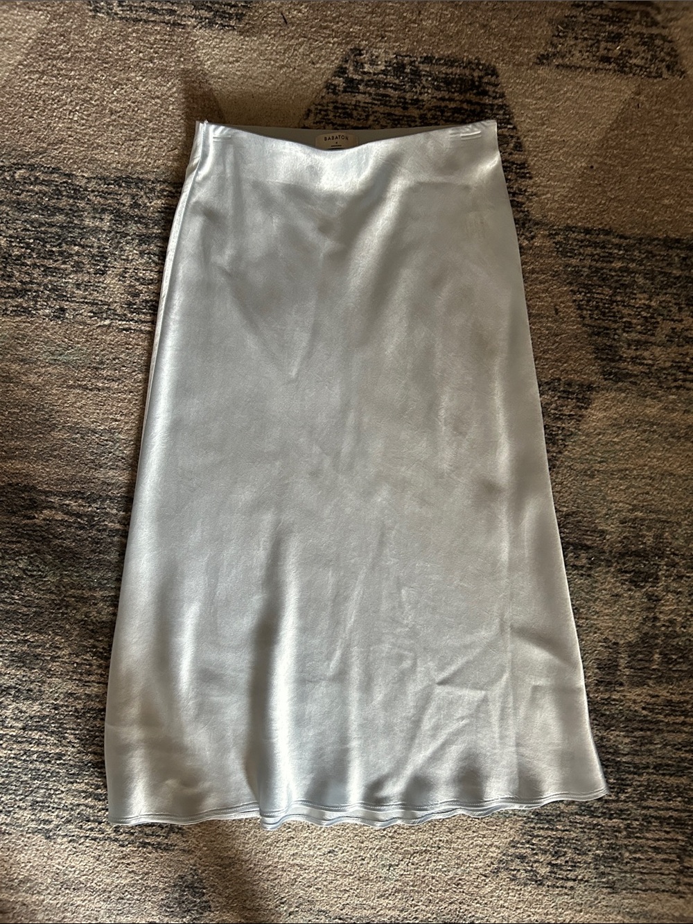 Aritzia Silver Midi Slip Skirt